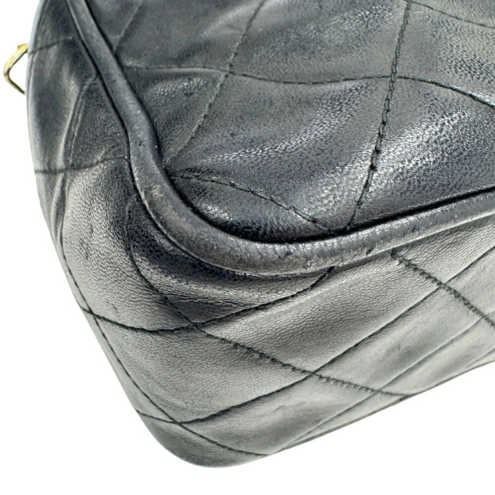 CHANEL Black Lambskin Leather Shoulder Bag - Picture 9 of 16